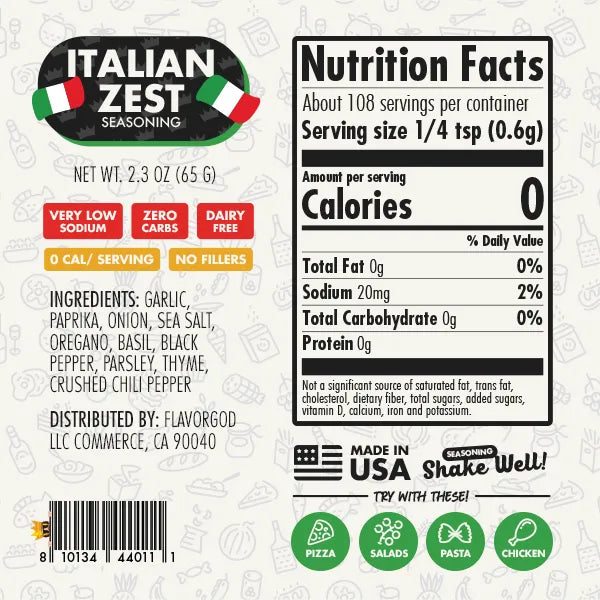 Nutrition label and ingredients for Meal Prep Combo