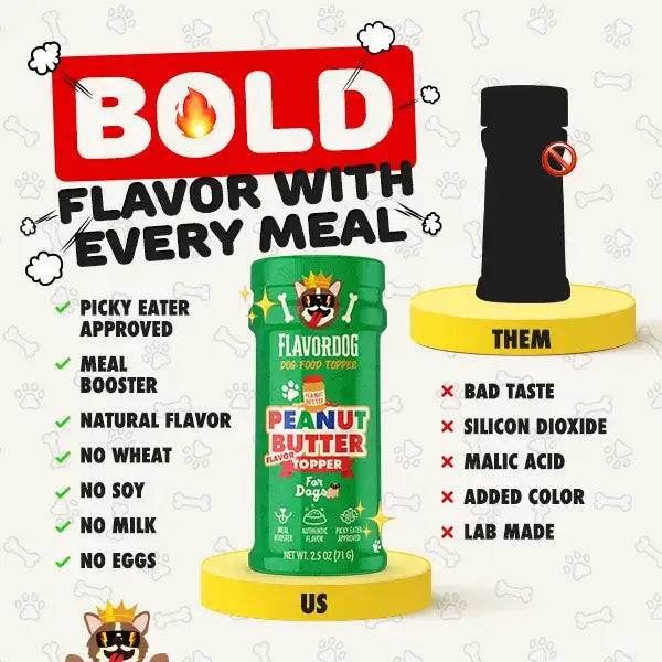 Peanut Butter Flavored - Dog Food Topper - Flavor God