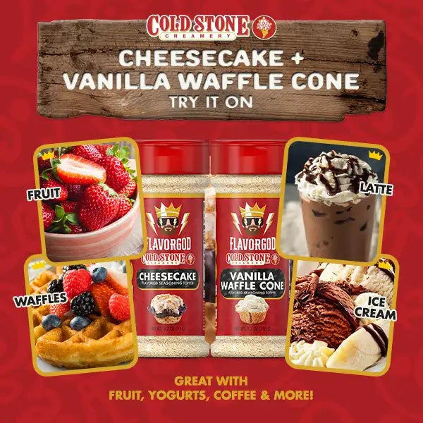 Cold Stone Combo - Cheesecake + Vanilla Waffle Cone - Flavor God