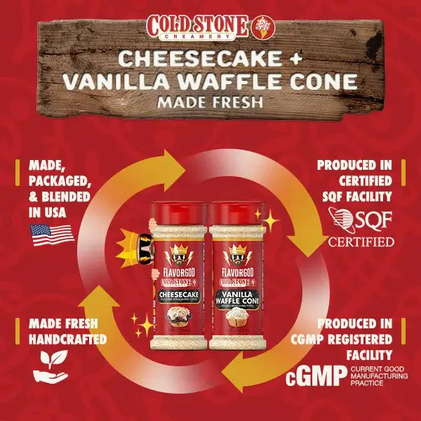 Cold Stone Combo - Cheesecake + Vanilla Waffle Cone - Flavor God