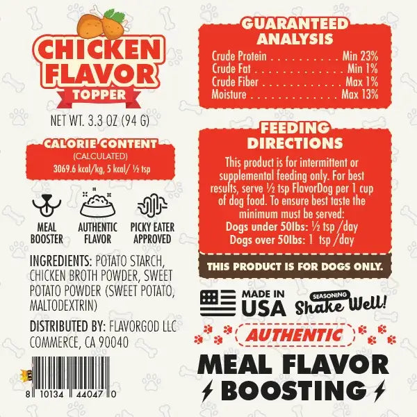 Chicken Flavored - Dog Food Topper - $2 TUESDAY - Flavor God