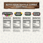 Keto Combo Herb, Spice & Seasoning Gift Pack Of 4, Everything, Garlic Lovers, Taco Tuesday, Himalayan Salt, Natural Healthy Spice Blend, Chicken, Beef, Seafood, Vegetable, BBQ, Steak Rub by FlavorGod