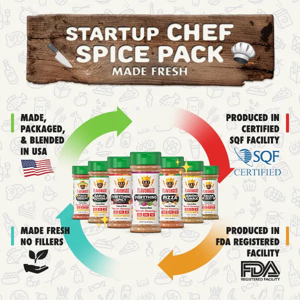 Startup Chef Spice Pack + Storage Rack